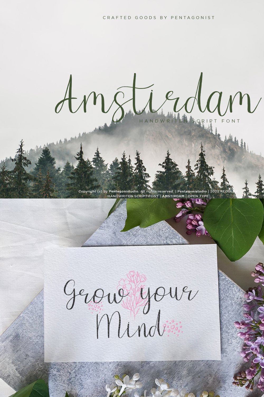 Amstirdam | Handwritten Script pinterest preview image.