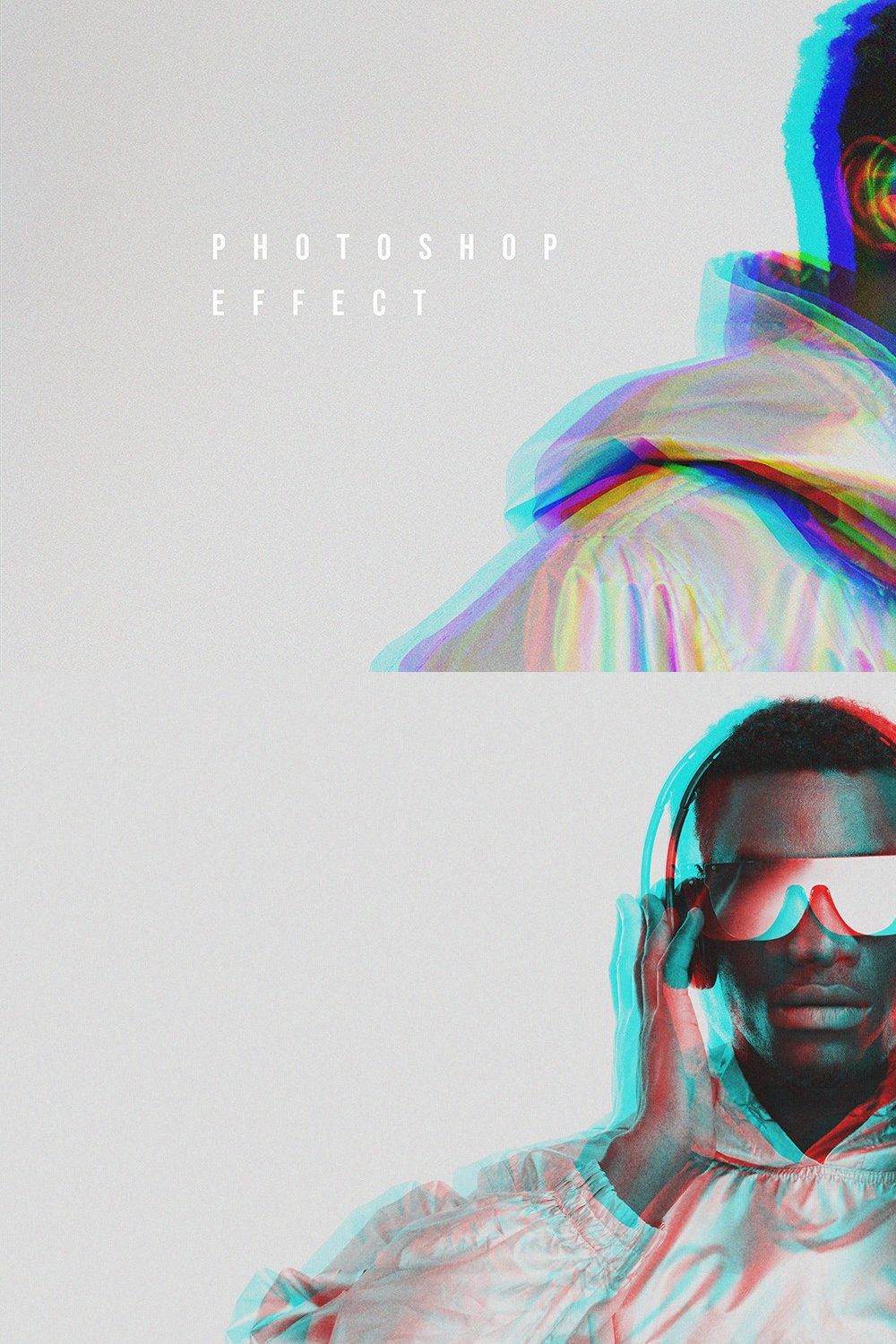 Anaglyph 3D Photoshop Effect pinterest preview image.