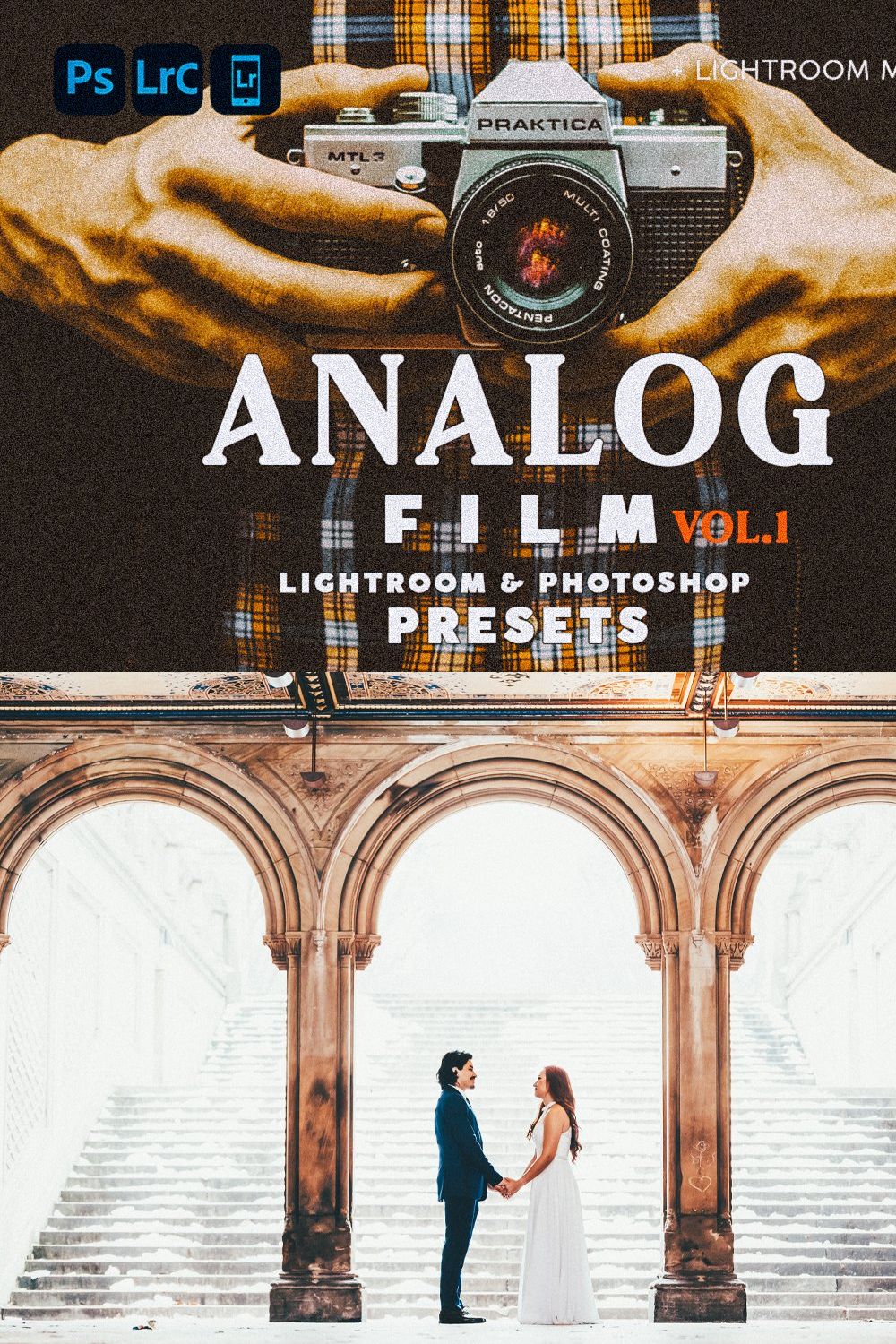 Analog Film Lightroom Presets Vol1 pinterest preview image.