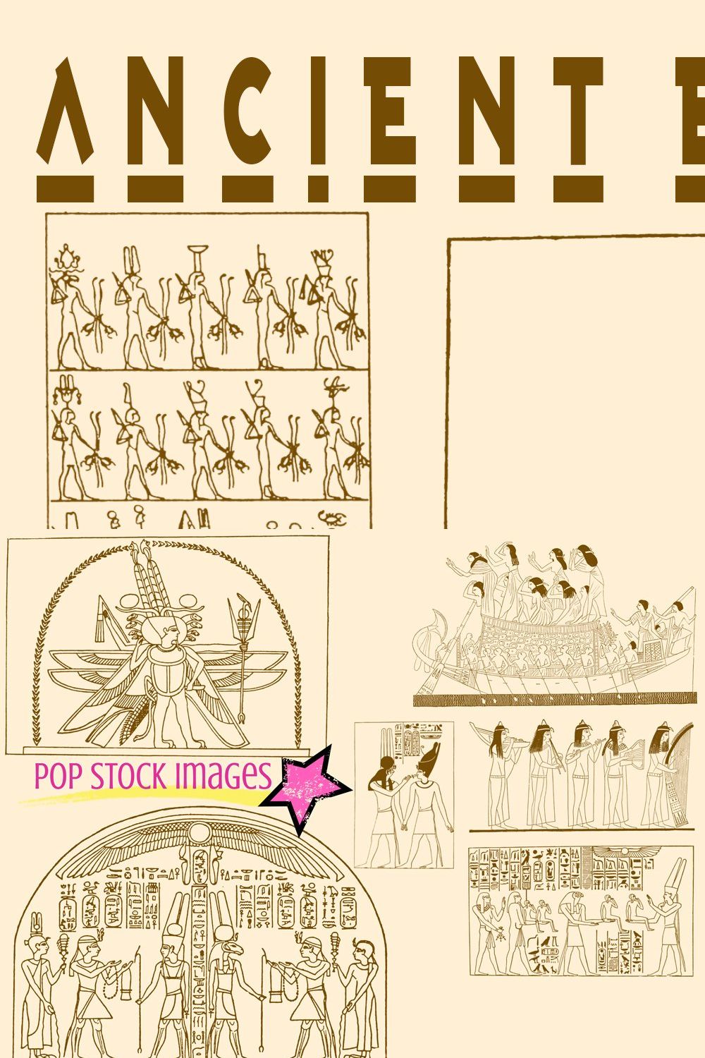 Ancient Egypt Brushes & PNG Set pinterest preview image.