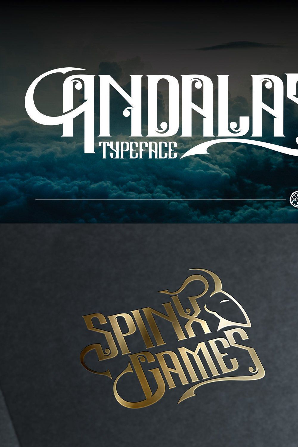 Andalas Typeface pinterest preview image.