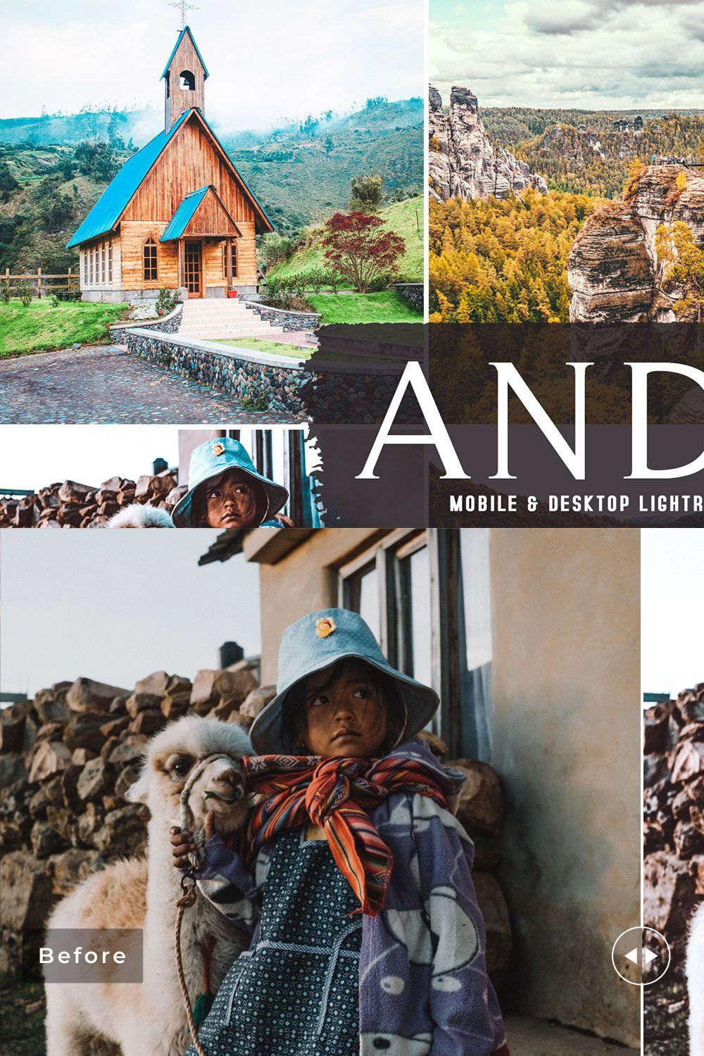 Andes Pro Lightroom Presets pinterest preview image.