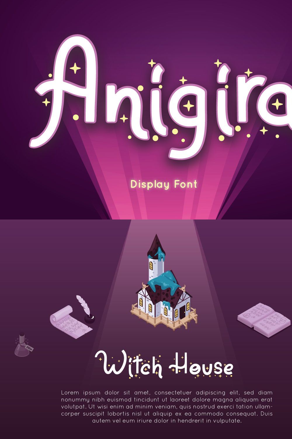 Anigira - Display Font pinterest preview image.