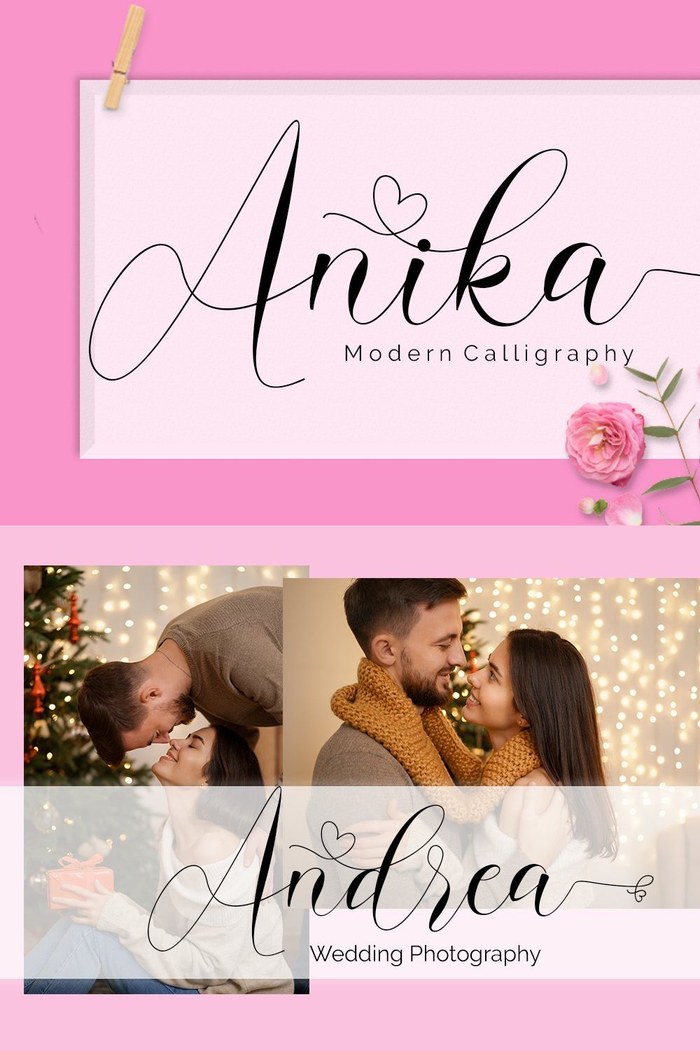 Anika Script Calligraphy Love pinterest preview image.
