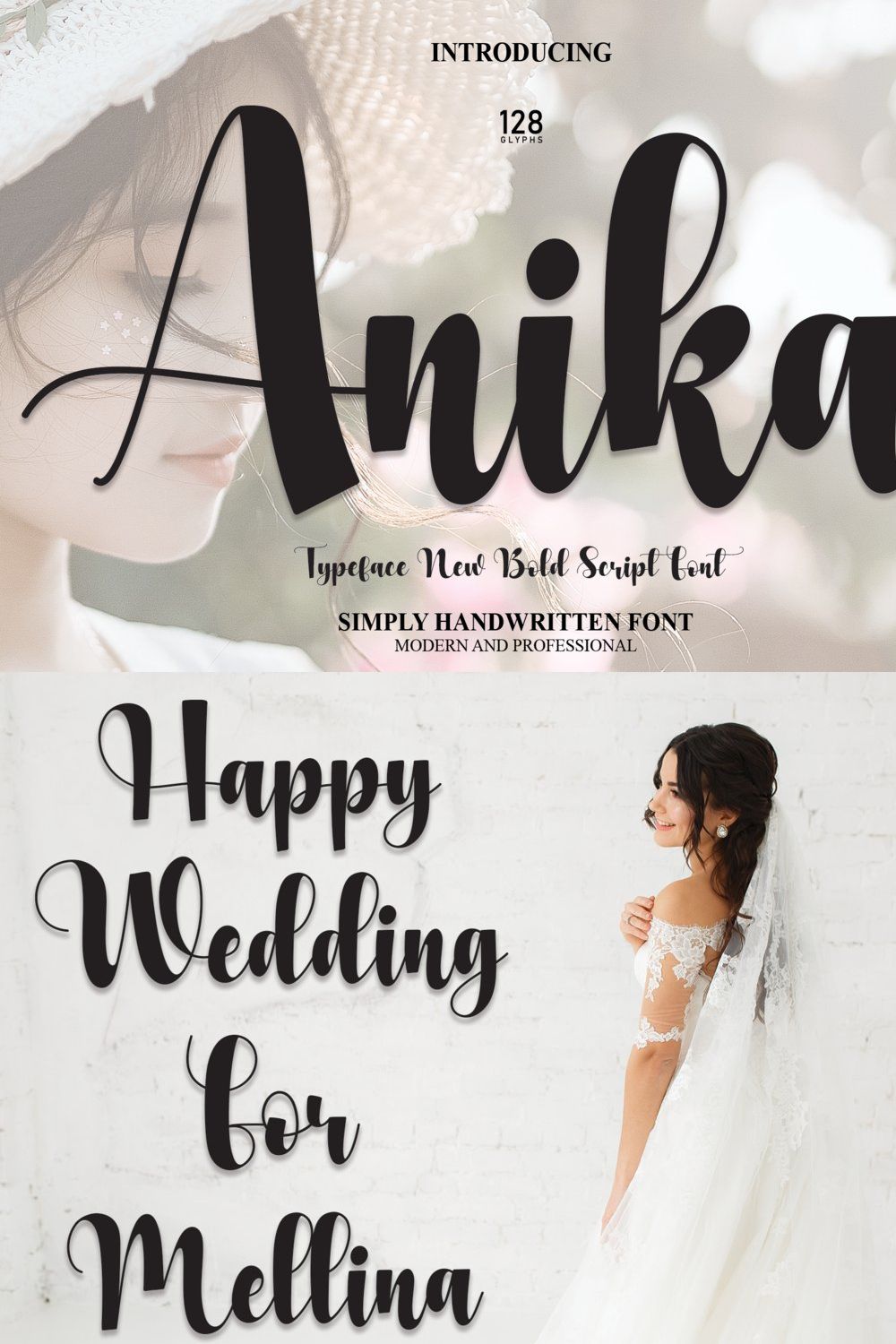 Anika | Script Font pinterest preview image.