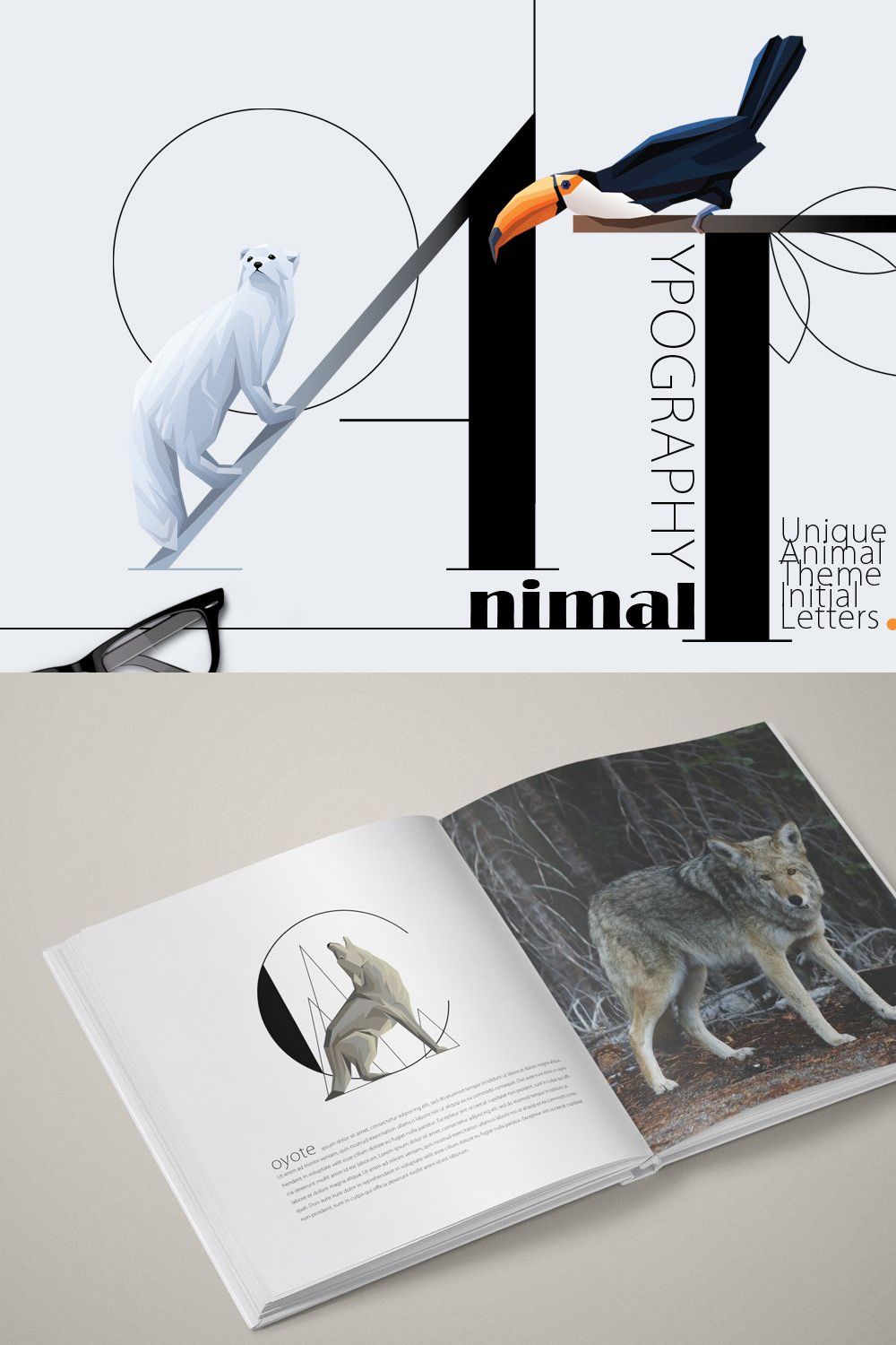 Animal Typography pinterest preview image.