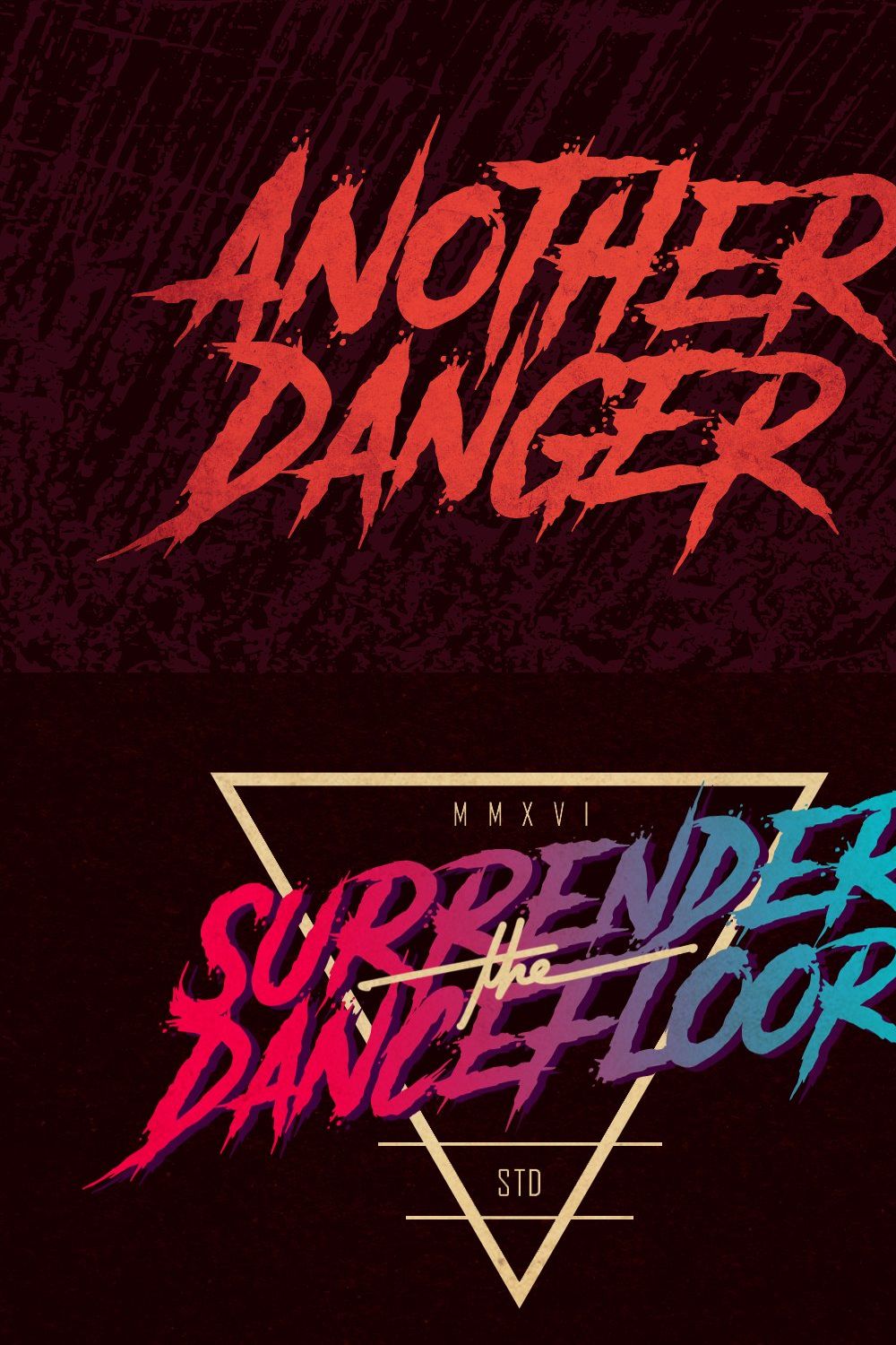 Another Danger - Horror Font pinterest preview image.