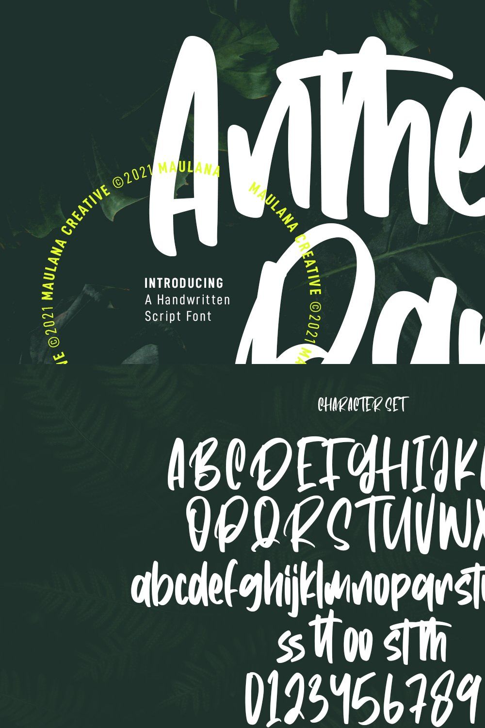 Anthem Park Handwritten Script Font pinterest preview image.