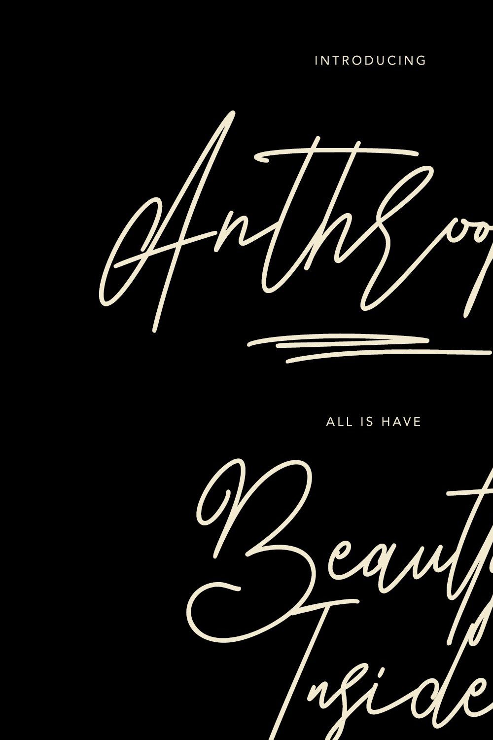 Anthroops Signature Typeface Swash pinterest preview image.