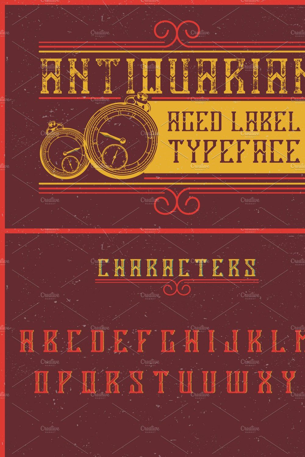 Antiquarian label typeface pinterest preview image.