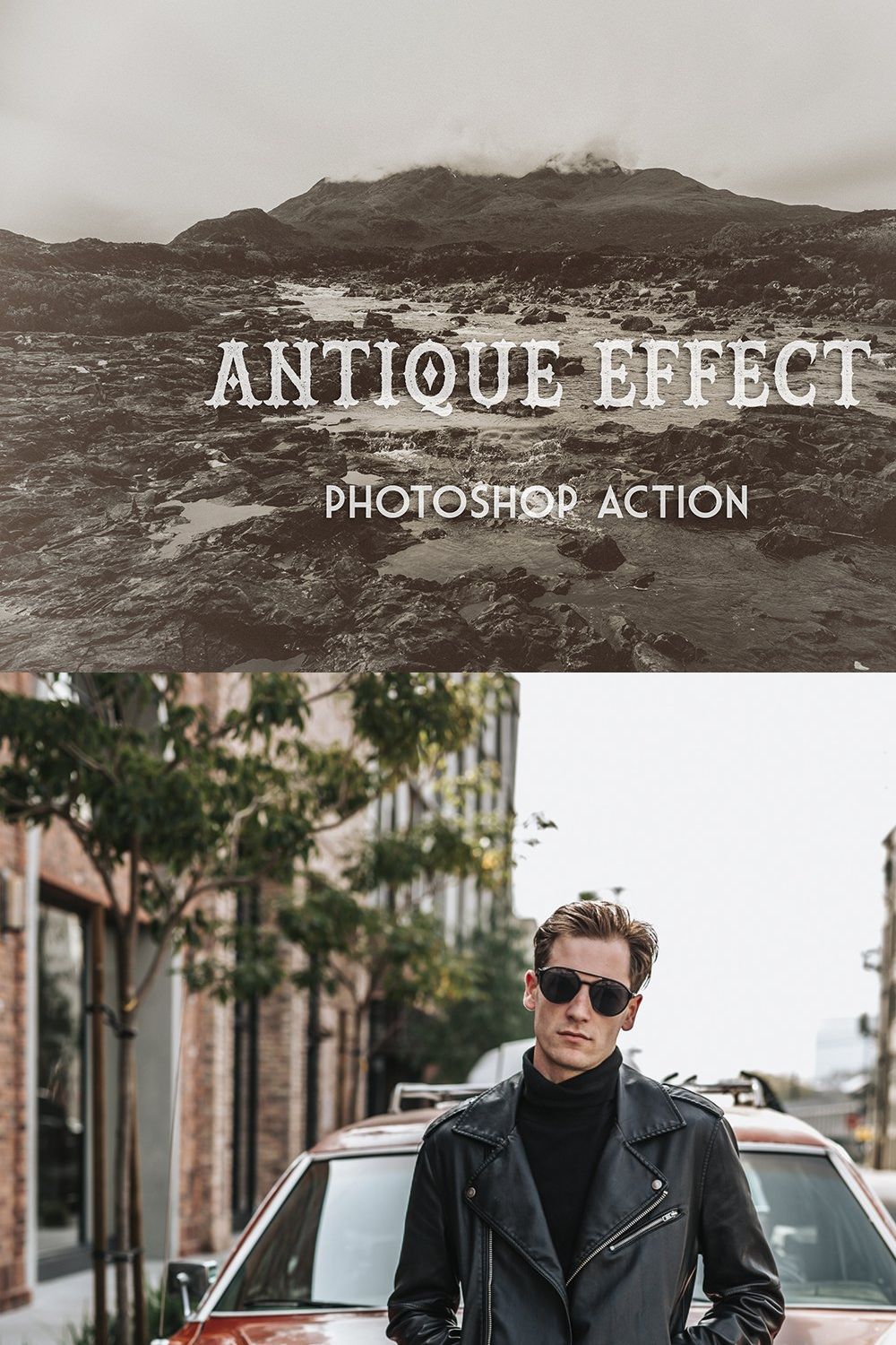 Antique Effect - PS Action pinterest preview image.