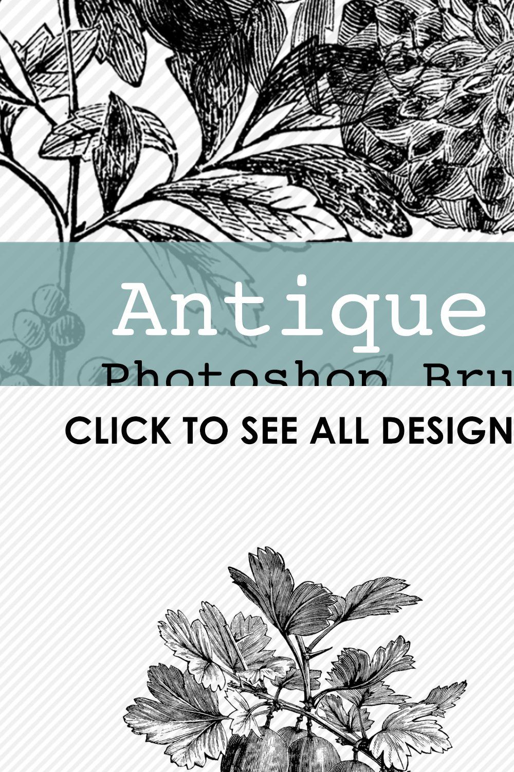Antique Florals PS Brushes & Stamps pinterest preview image.