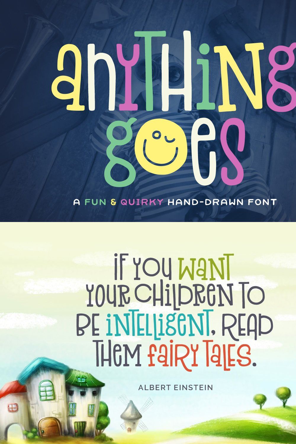 Anything Goes Font pinterest preview image.