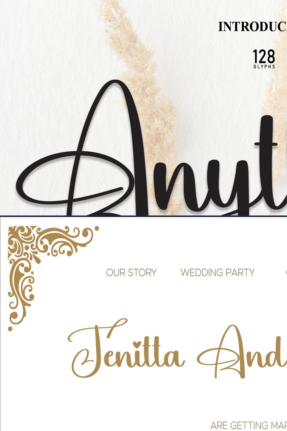 Anything | Script Font pinterest preview image.