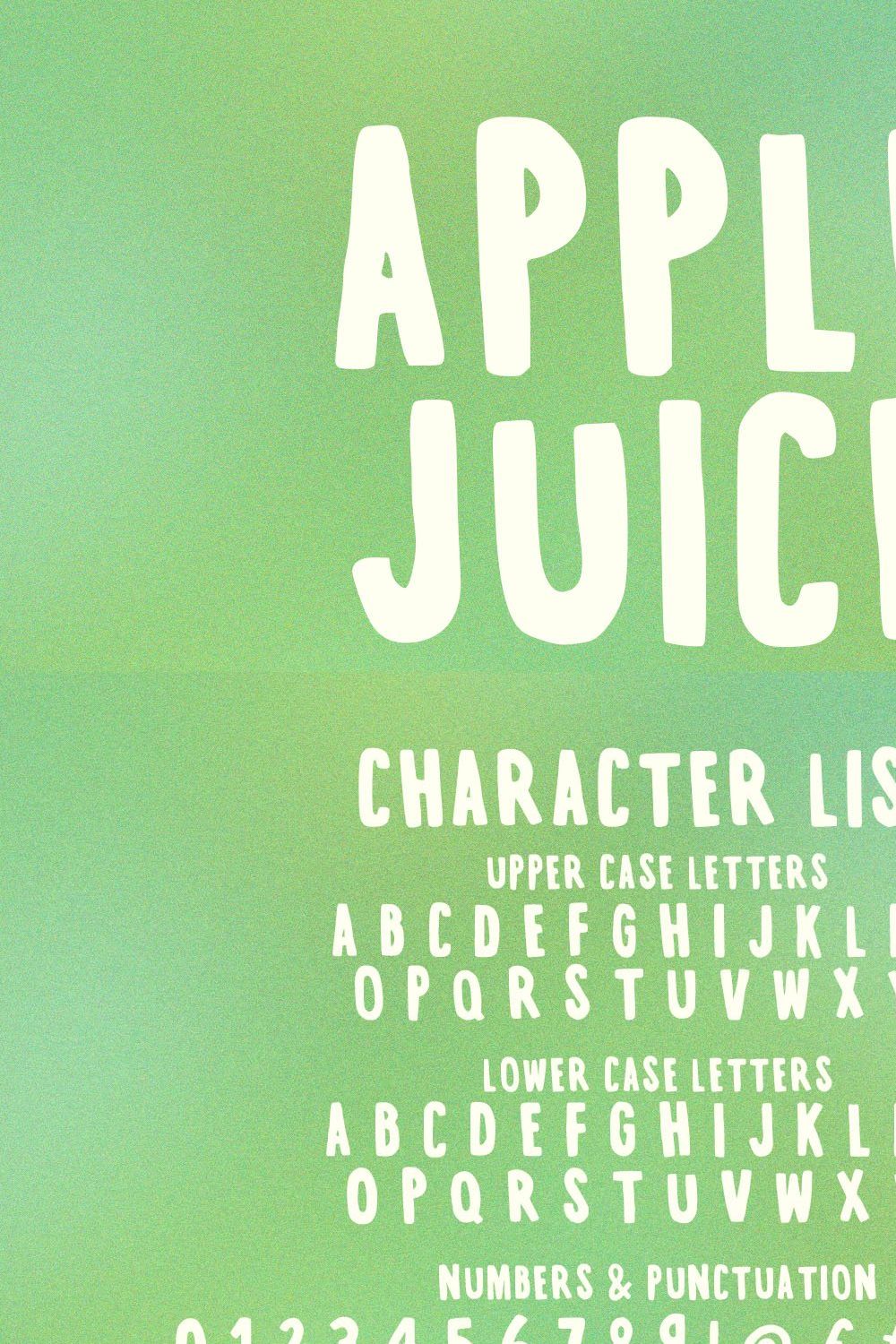 Apple Juice - Imperfect Font pinterest preview image.