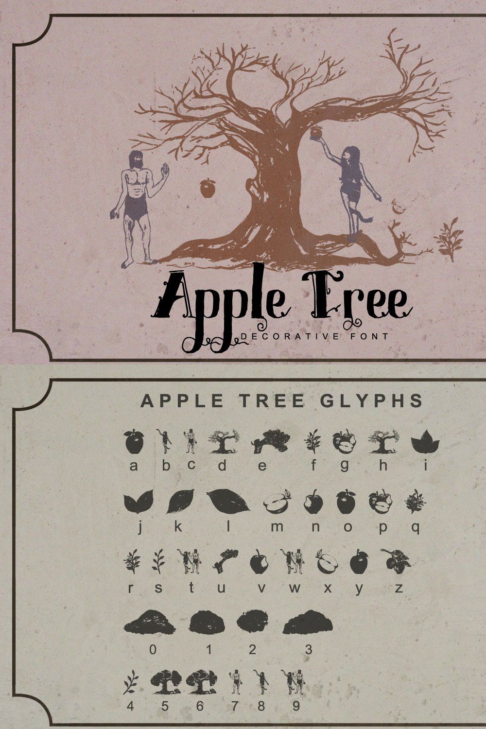 Apple Tree Decorative Font pinterest preview image.