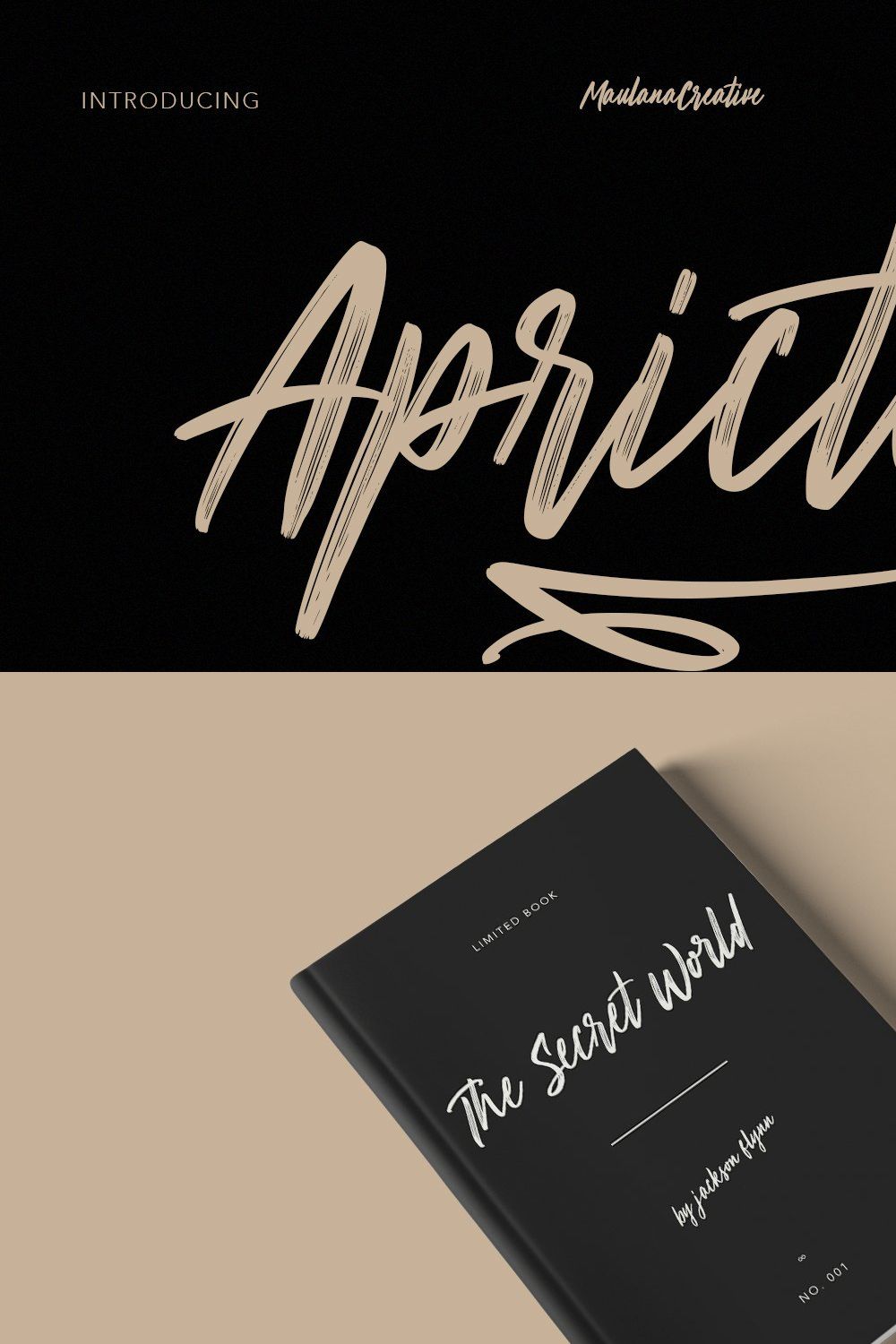 Aprictoos Signature Brush Font pinterest preview image.