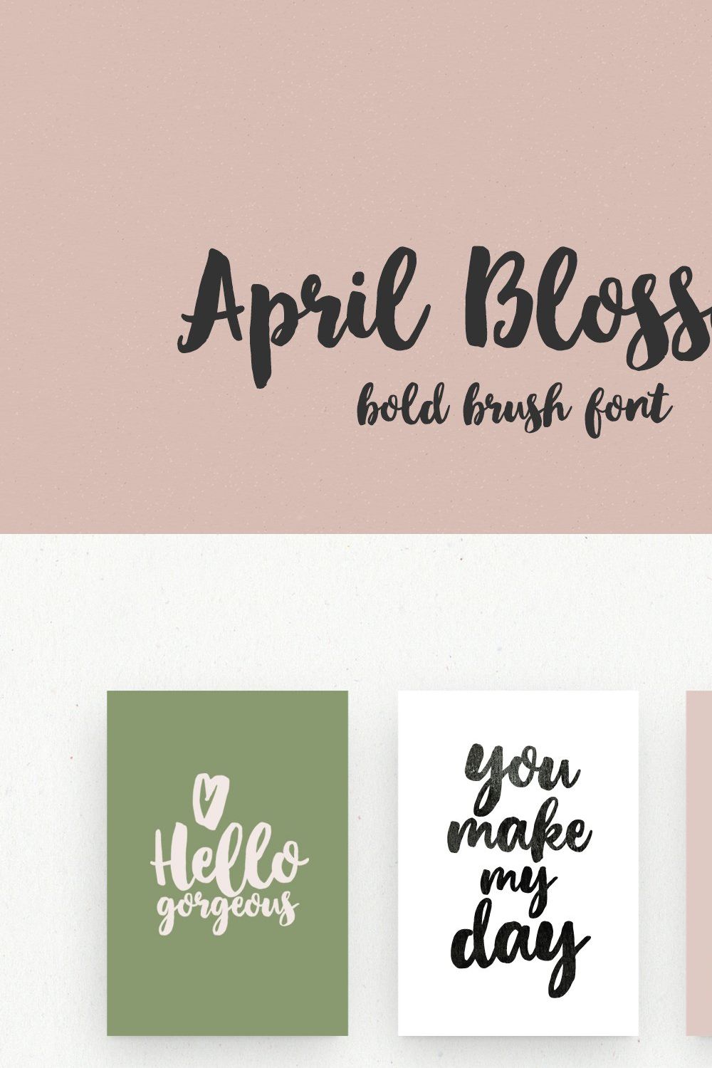 April Blossom bold brush font pinterest preview image.