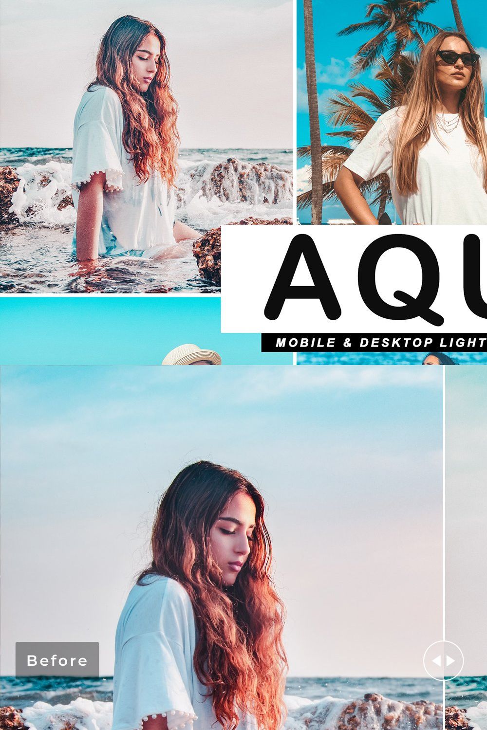 Aqua Pro Lightroom Presets pinterest preview image.