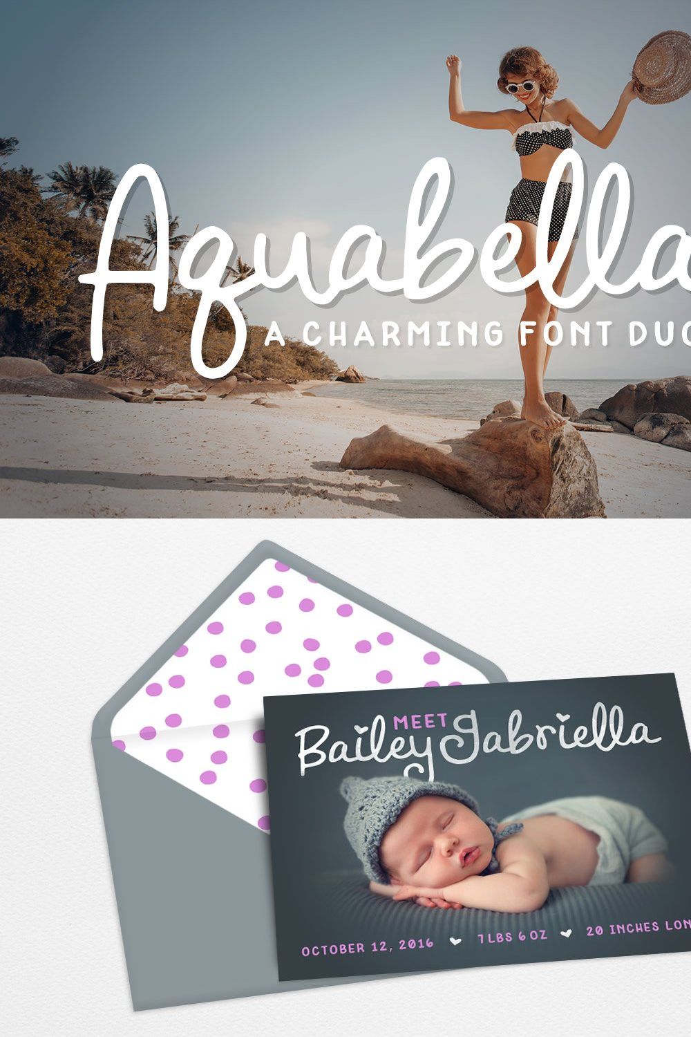 Aquabella Font Duo pinterest preview image.