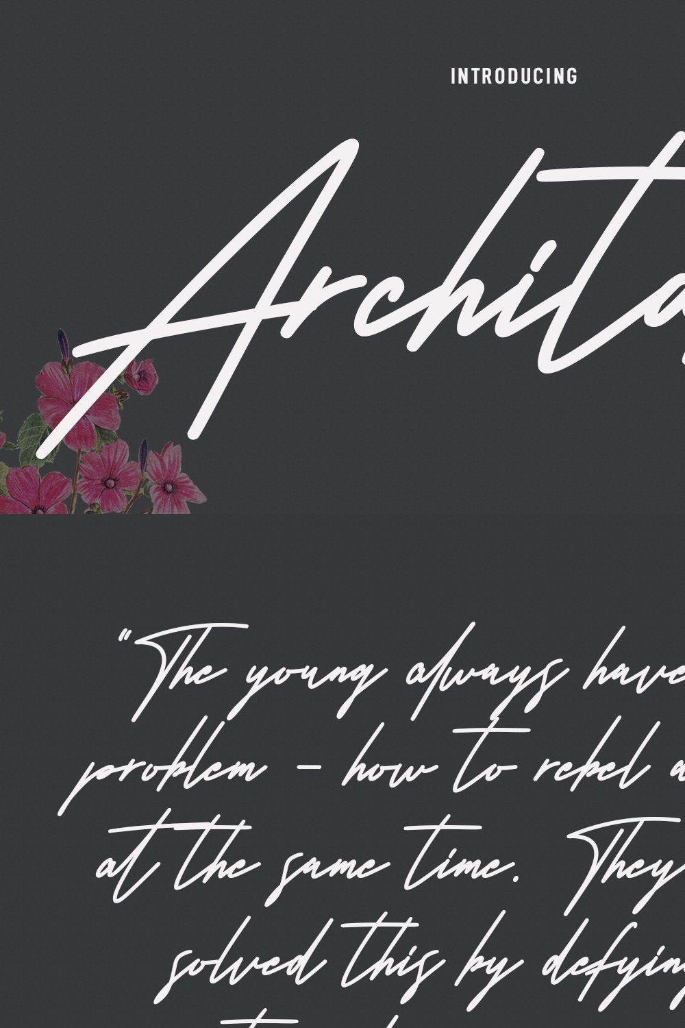 Architaris Signature Font pinterest preview image.