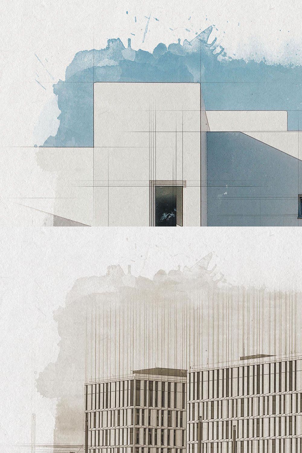 Architect Watercolor Photo Effect pinterest preview image.
