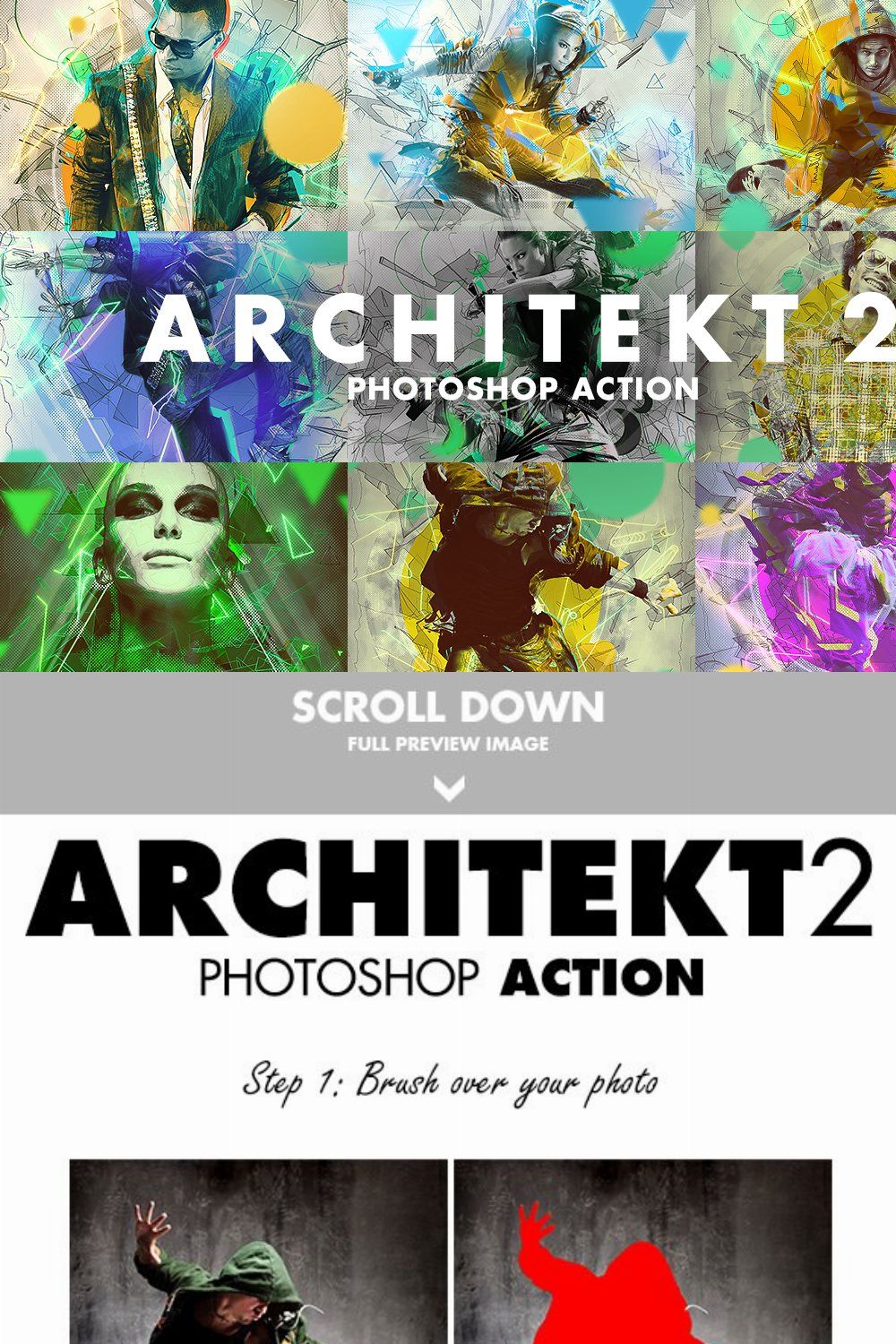 Architekt 2 Photoshop Action pinterest preview image.