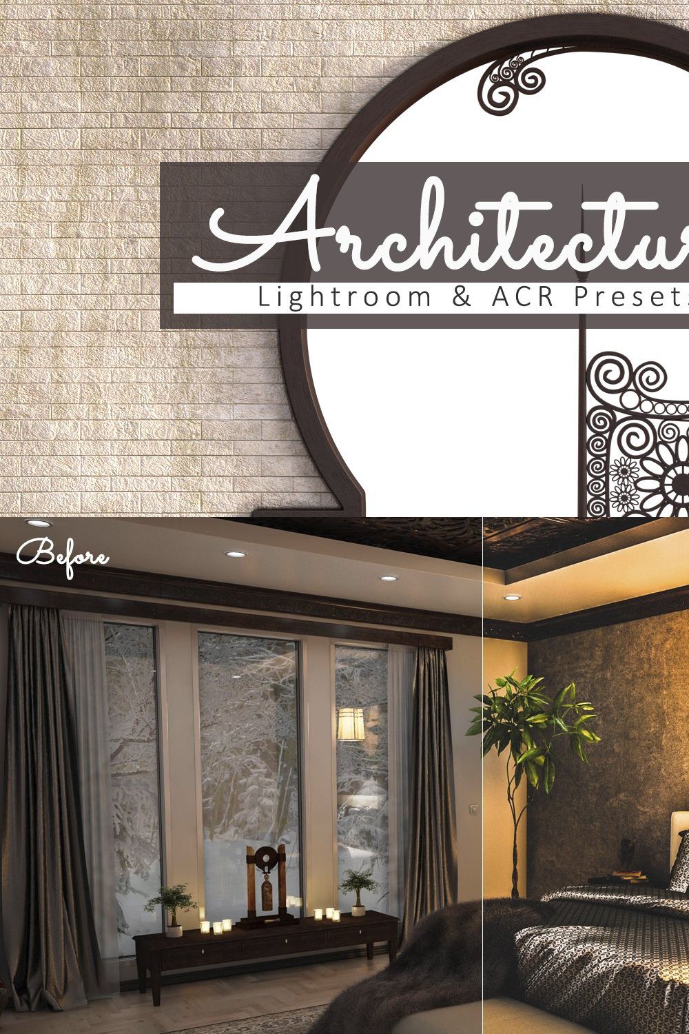 Architure Lr and ACR Presets pinterest preview image.