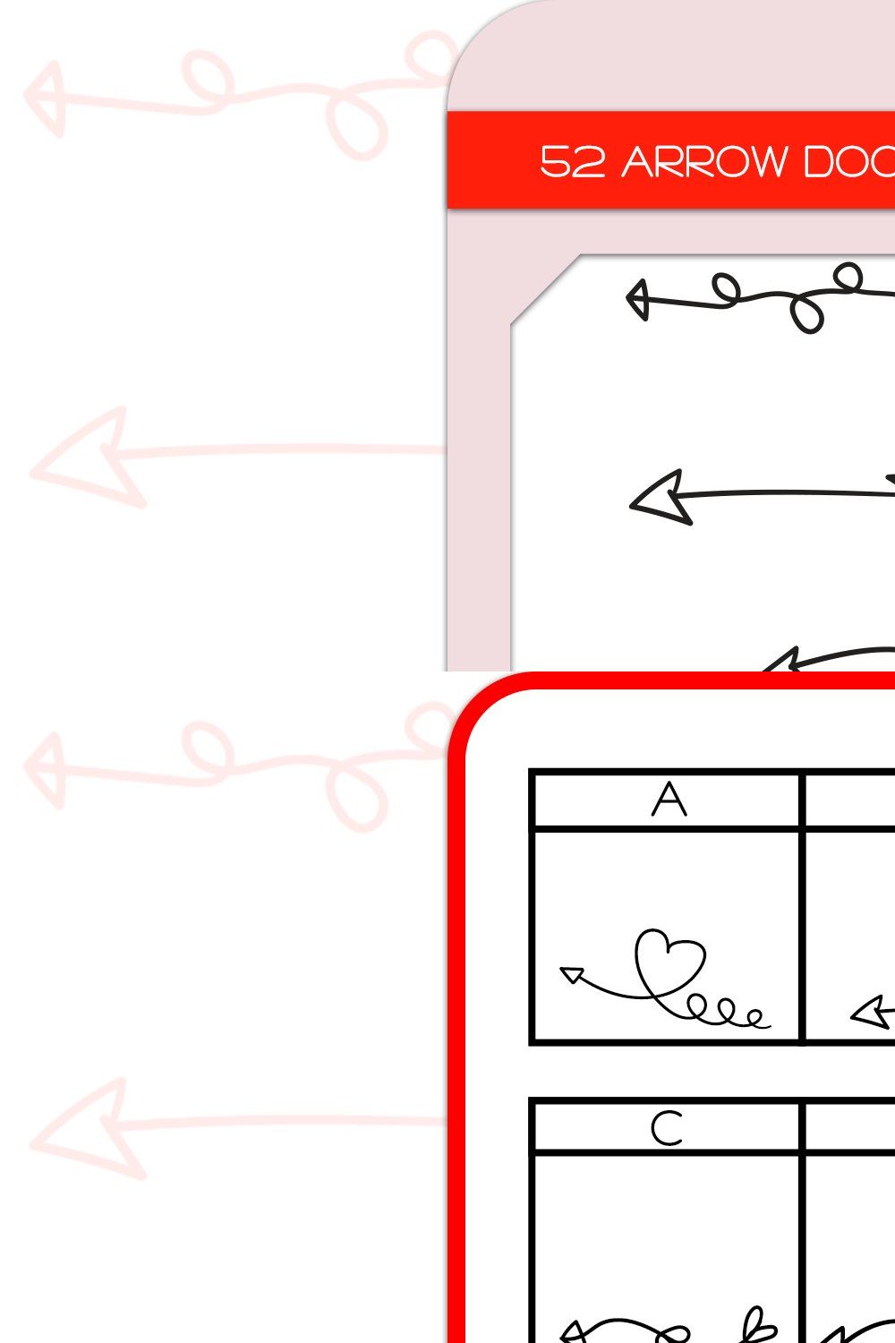 Arrow Doodles - Dingbats Font pinterest preview image.