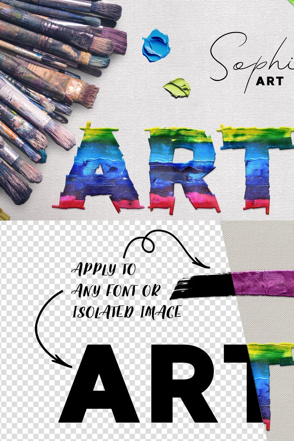 Artist Styles Actions Brushes Set pinterest preview image.