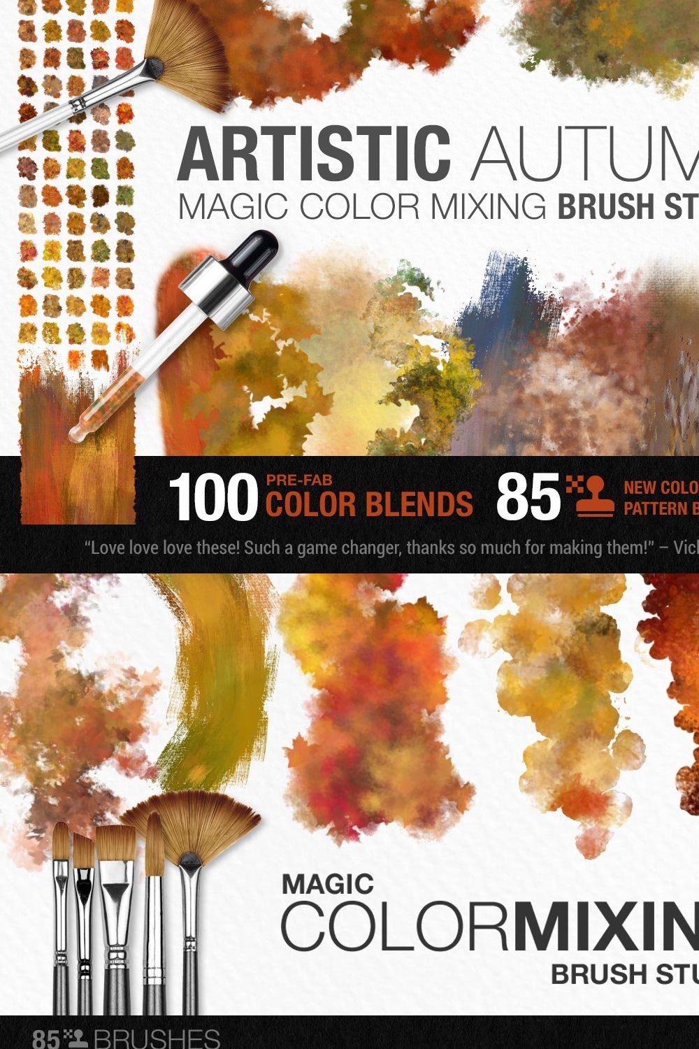 Artistic Autumn Paint Brush Studio pinterest preview image.