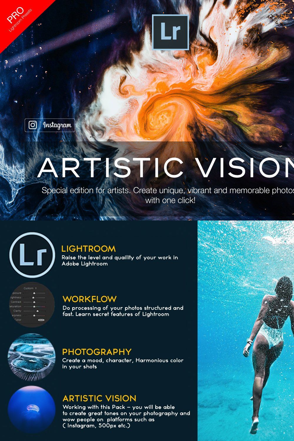 Artistic Lightroom Presets pinterest preview image.