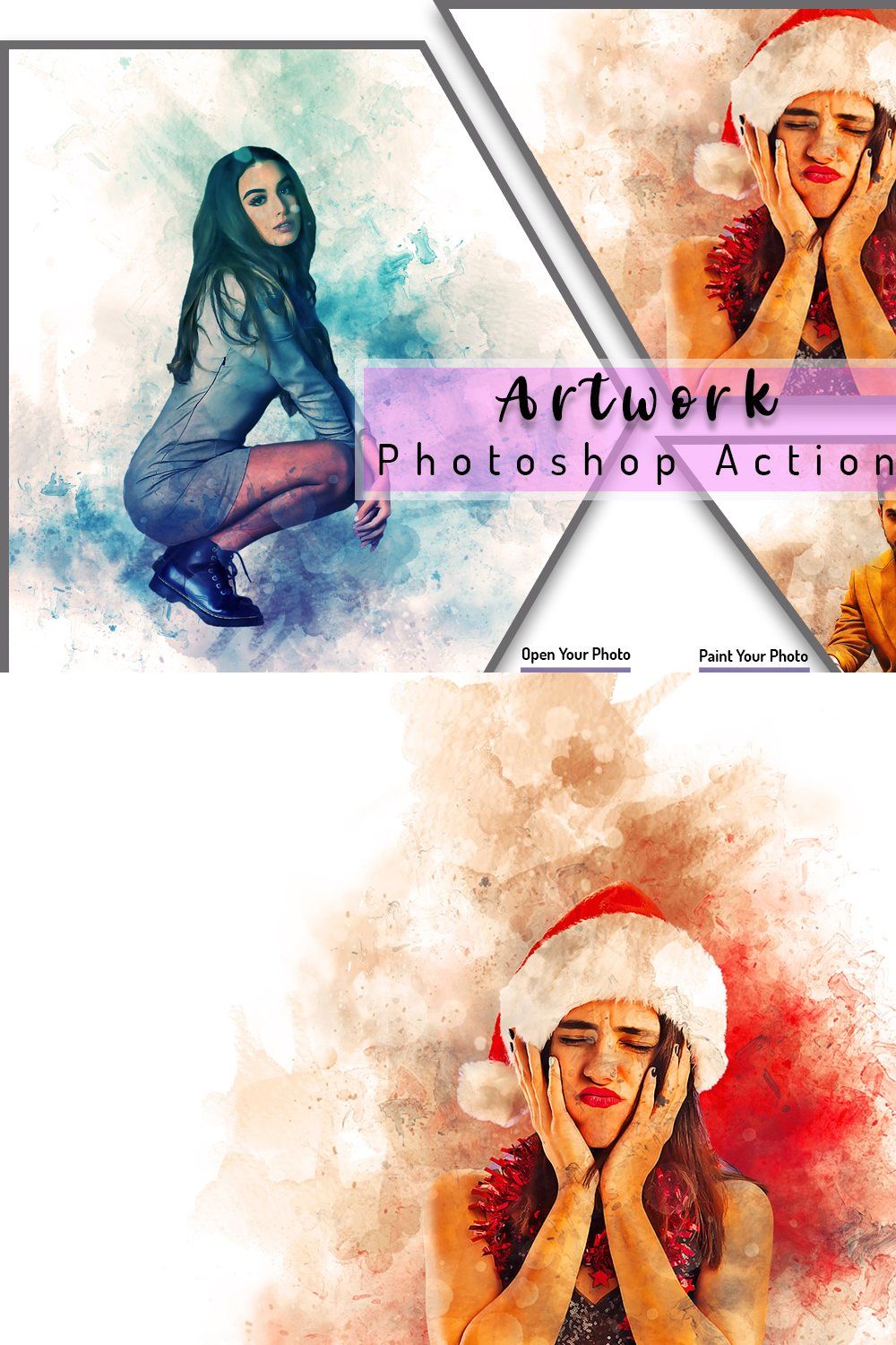 Artwork Photoshop Action pinterest preview image.