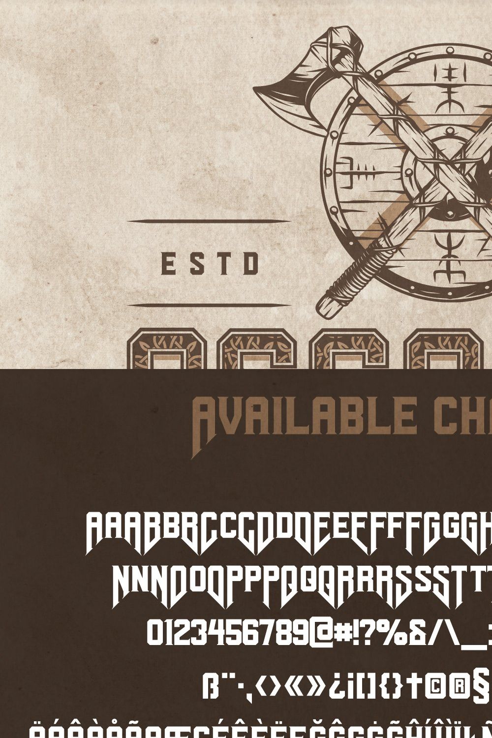 Asgaard layered label font pinterest preview image.