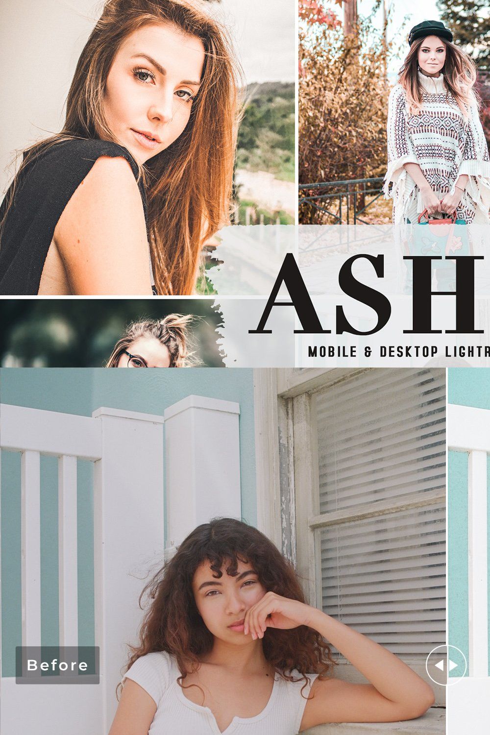 Ashen Pro Lightroom Presets pinterest preview image.