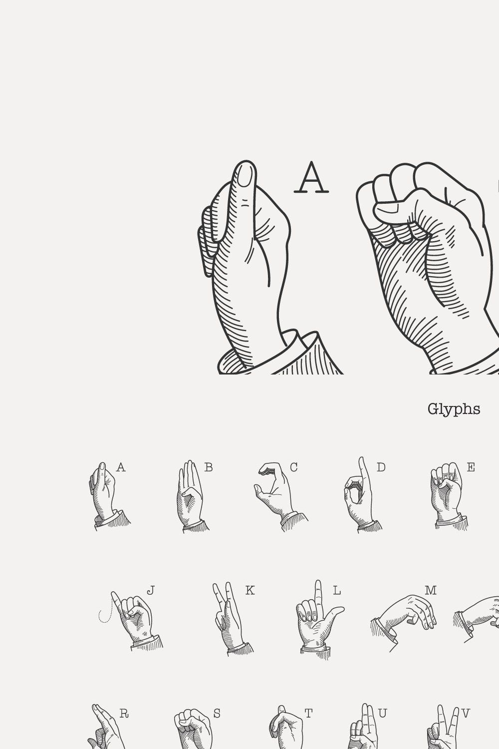 ASL Line font pinterest preview image.