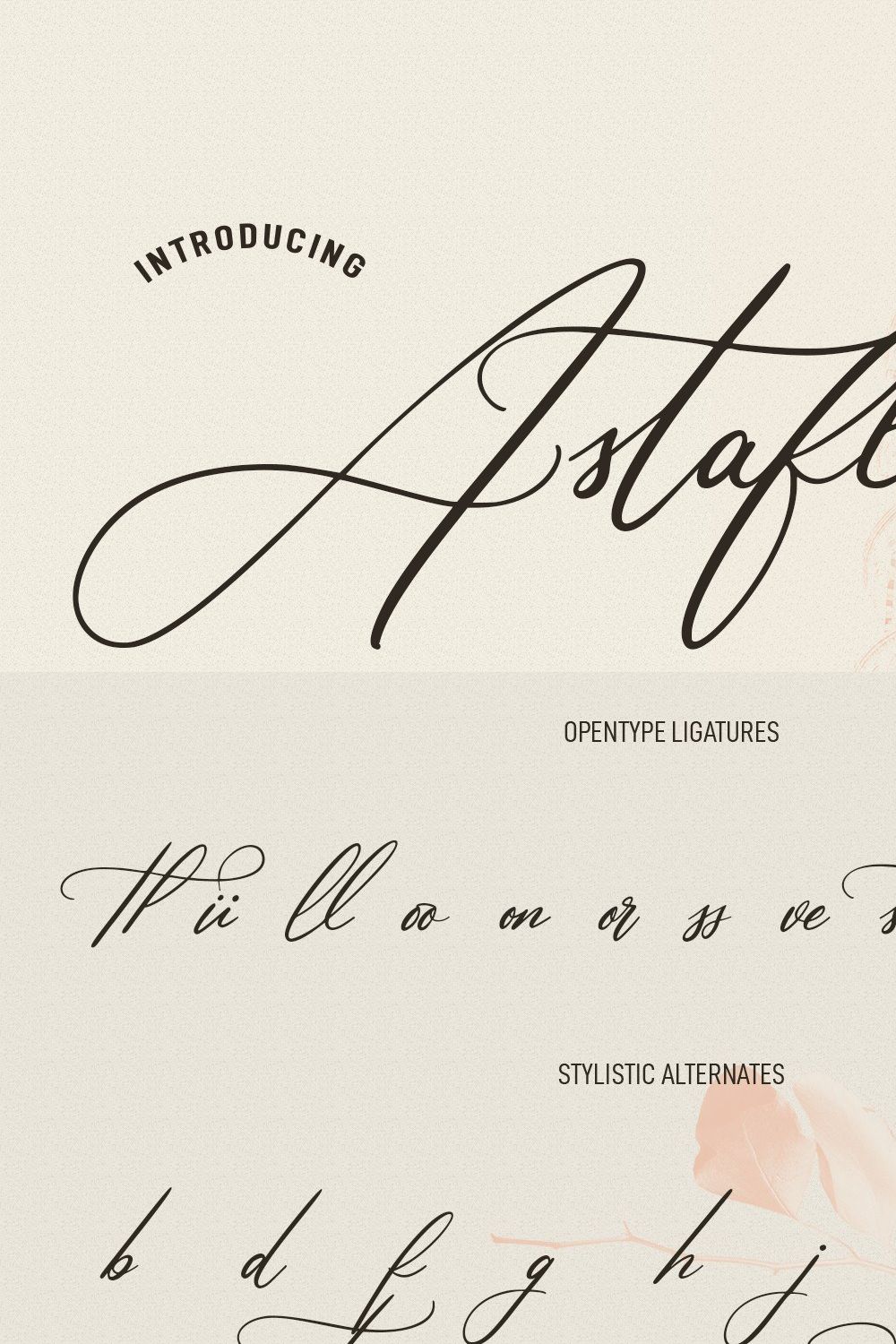 Astafloria Signature Script Font pinterest preview image.