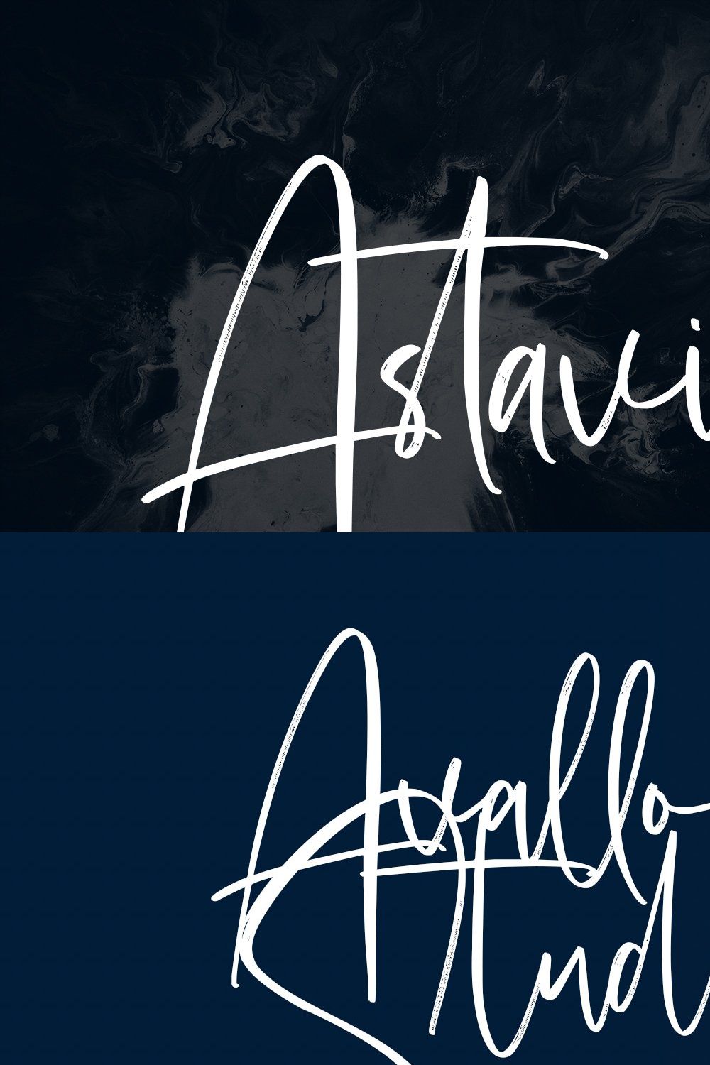 Astavilla Script Font pinterest preview image.