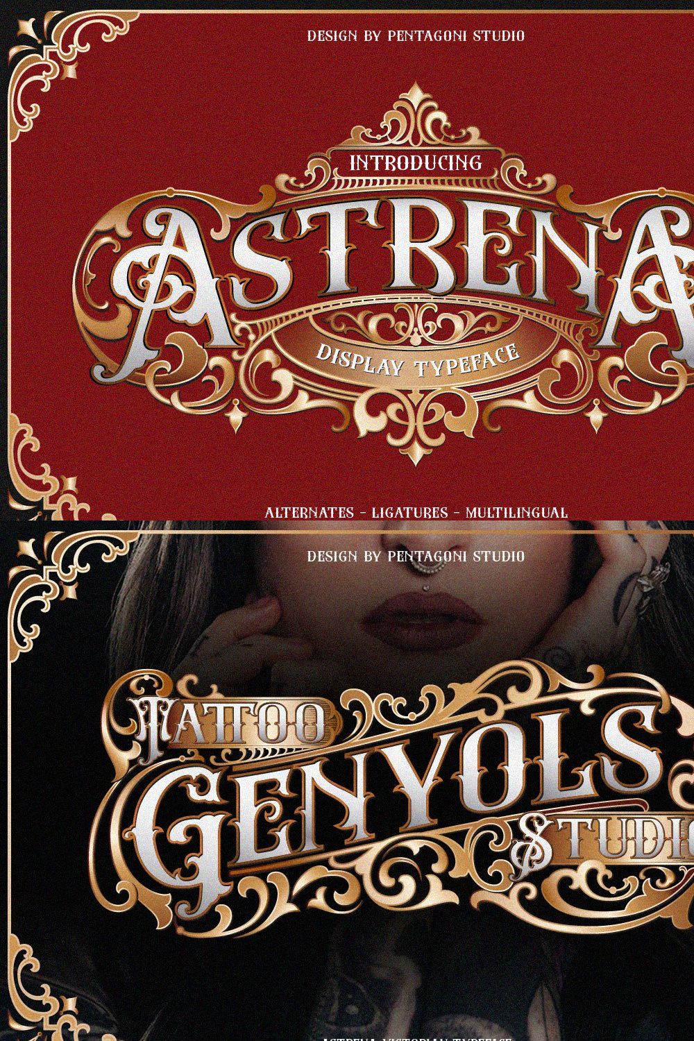 Astrena | Display Typeface pinterest preview image.