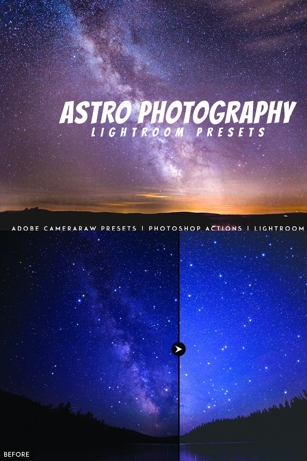 Astro Photography Lightroom Presets pinterest preview image.