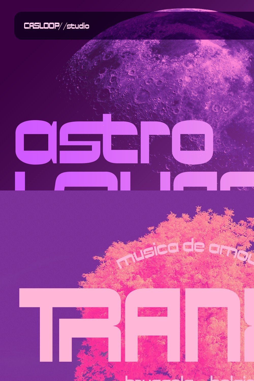 Astro Voyager Futuristic Typeface pinterest preview image.