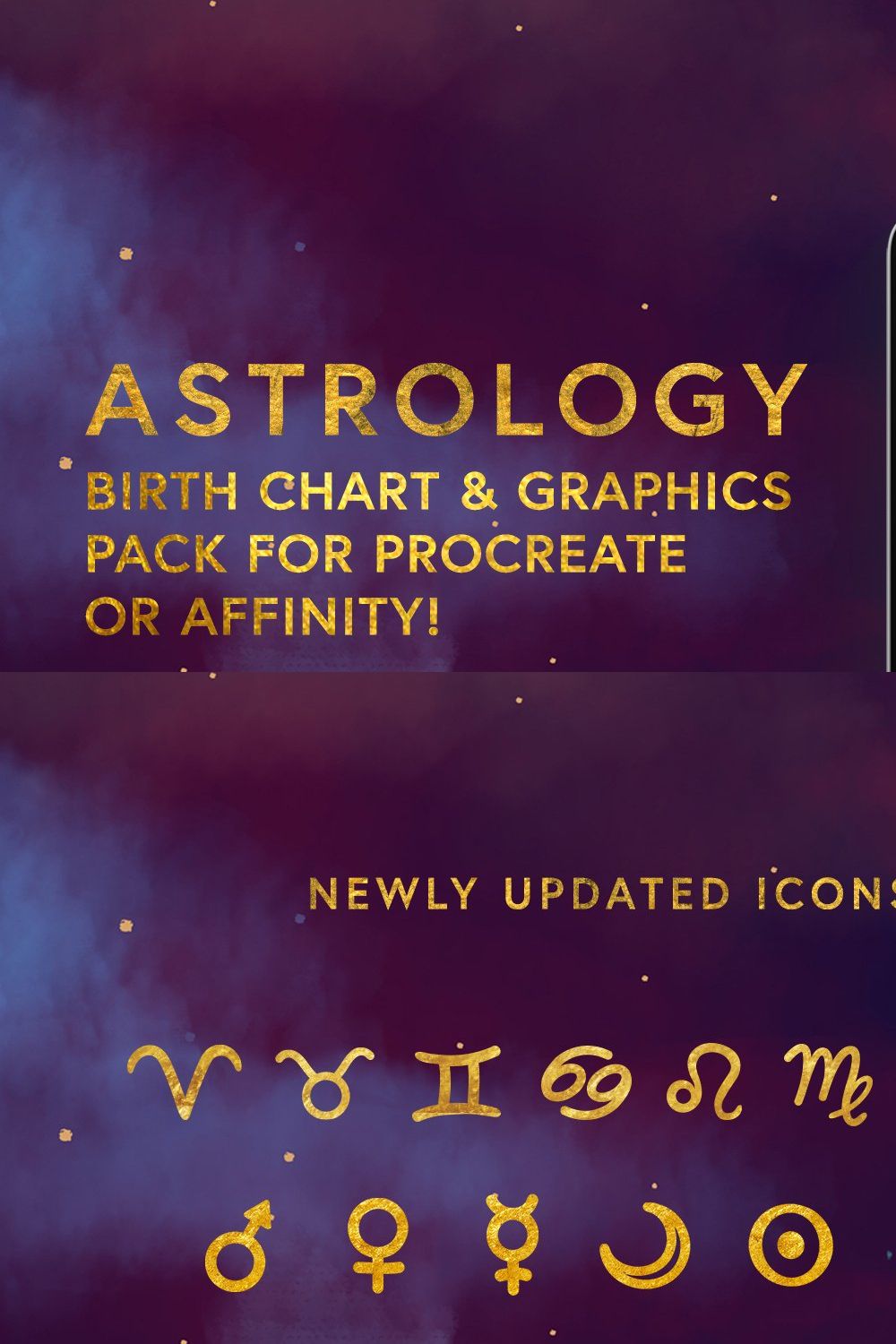 Astrology Birth Chart for Procreate pinterest preview image.