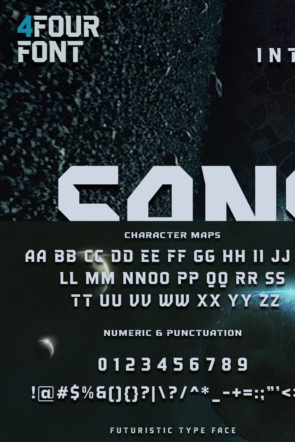 Astromax - A Futuristic Typeface pinterest preview image.