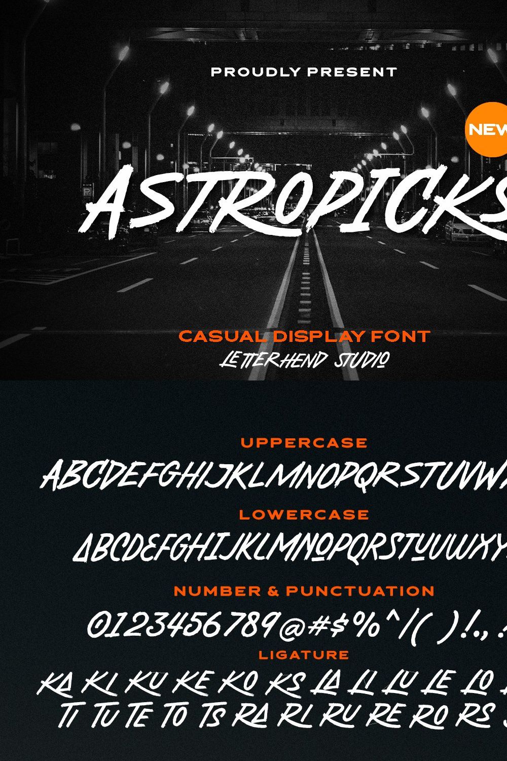 Astropicks - Casual Display Font pinterest preview image.