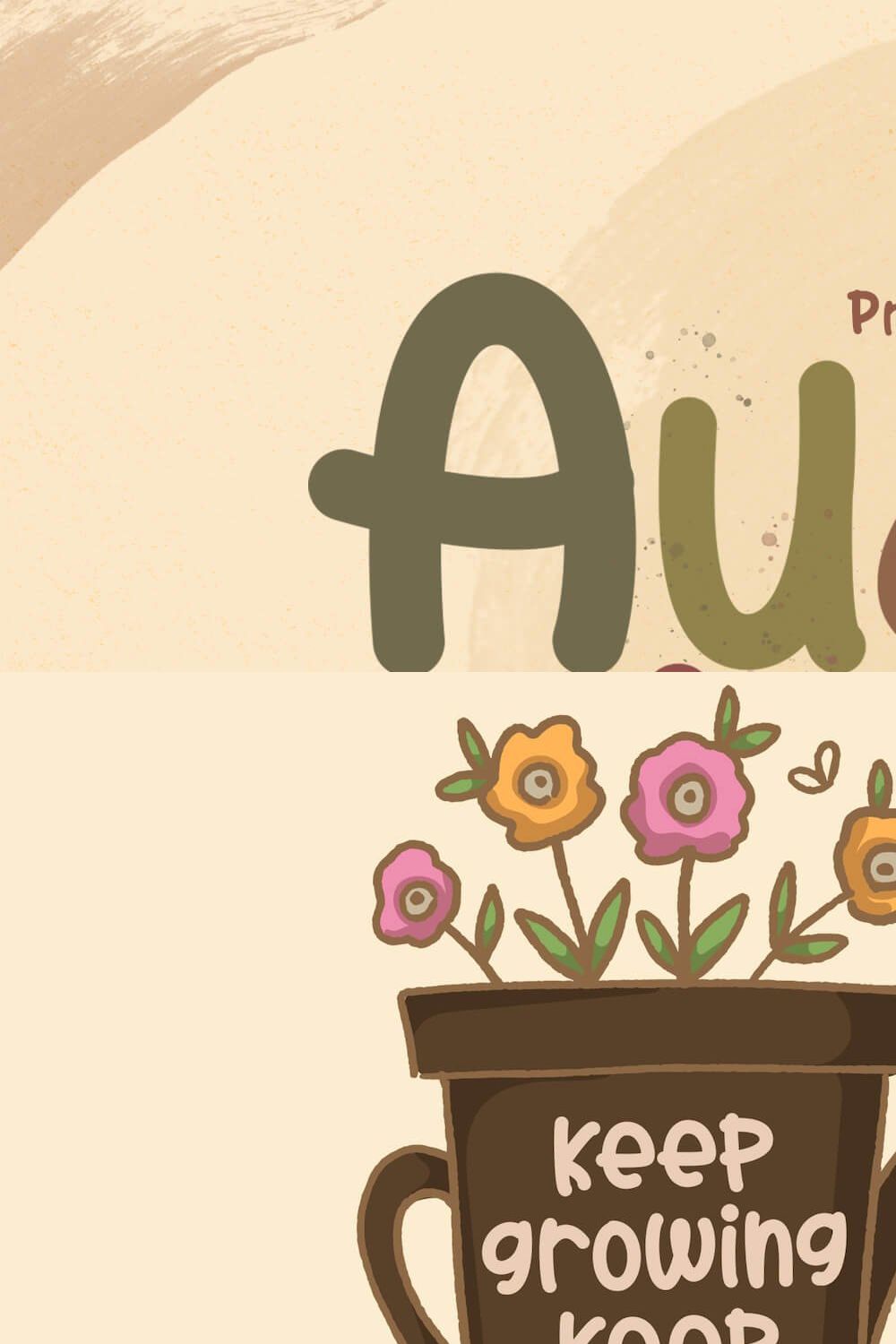 Audrey Kids - Playful Display Font pinterest preview image.