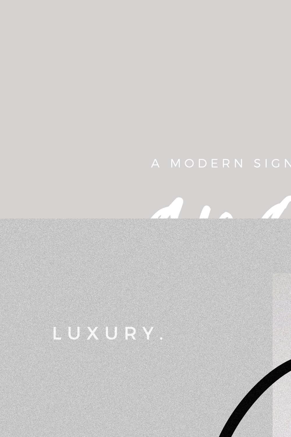 Augustin - Modern Signature Font pinterest preview image.