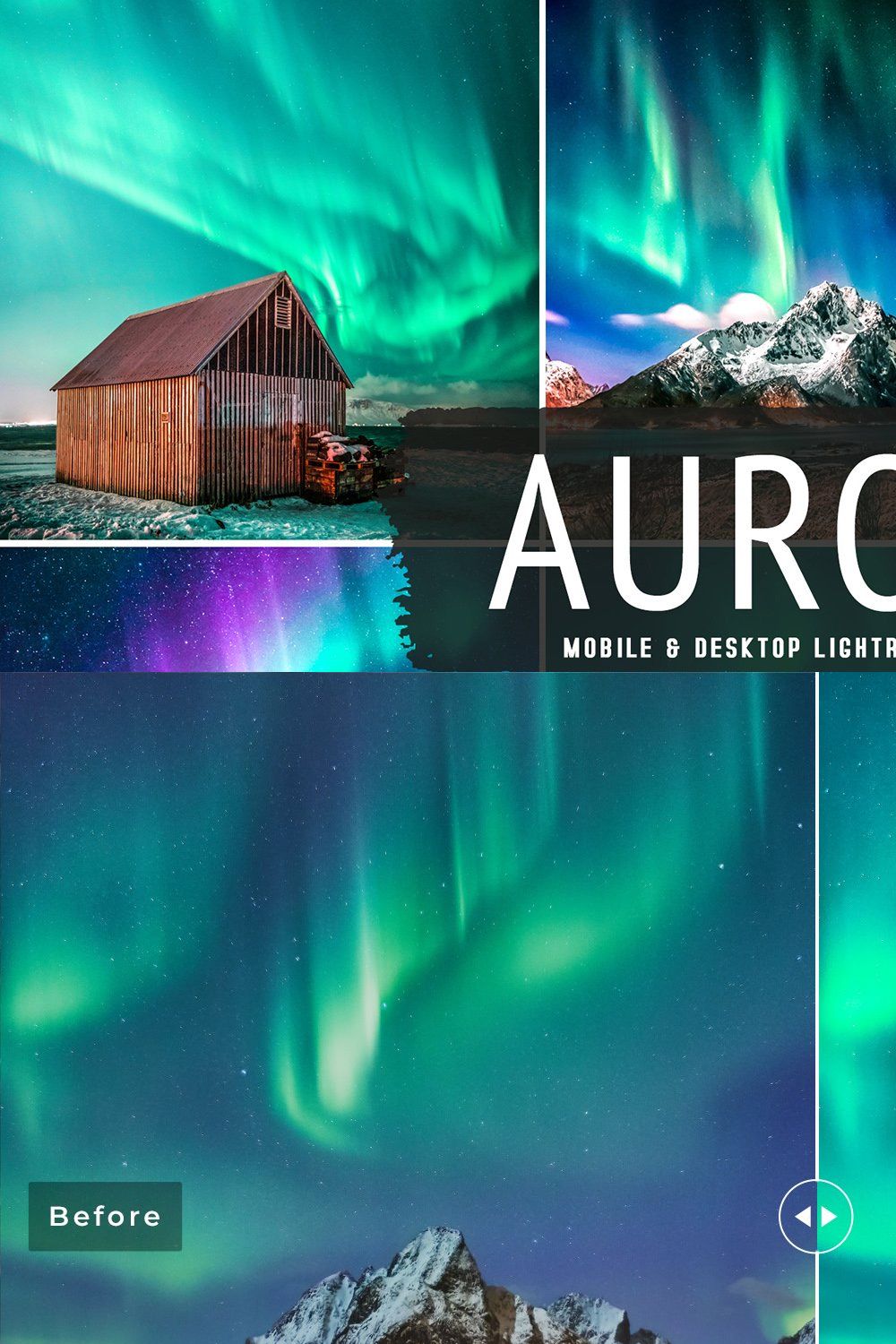 Aurora Pro Lightroom Presets pinterest preview image.