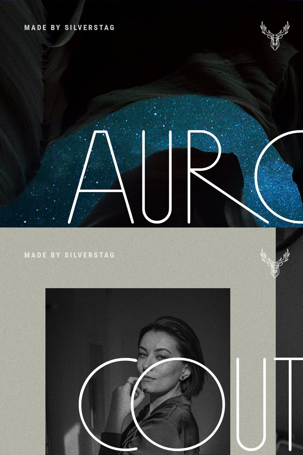Aurore - Experimental Display Type pinterest preview image.