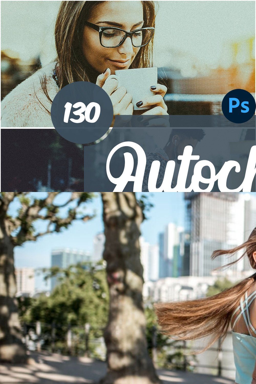 Autochrome Photoshop Actions pinterest preview image.