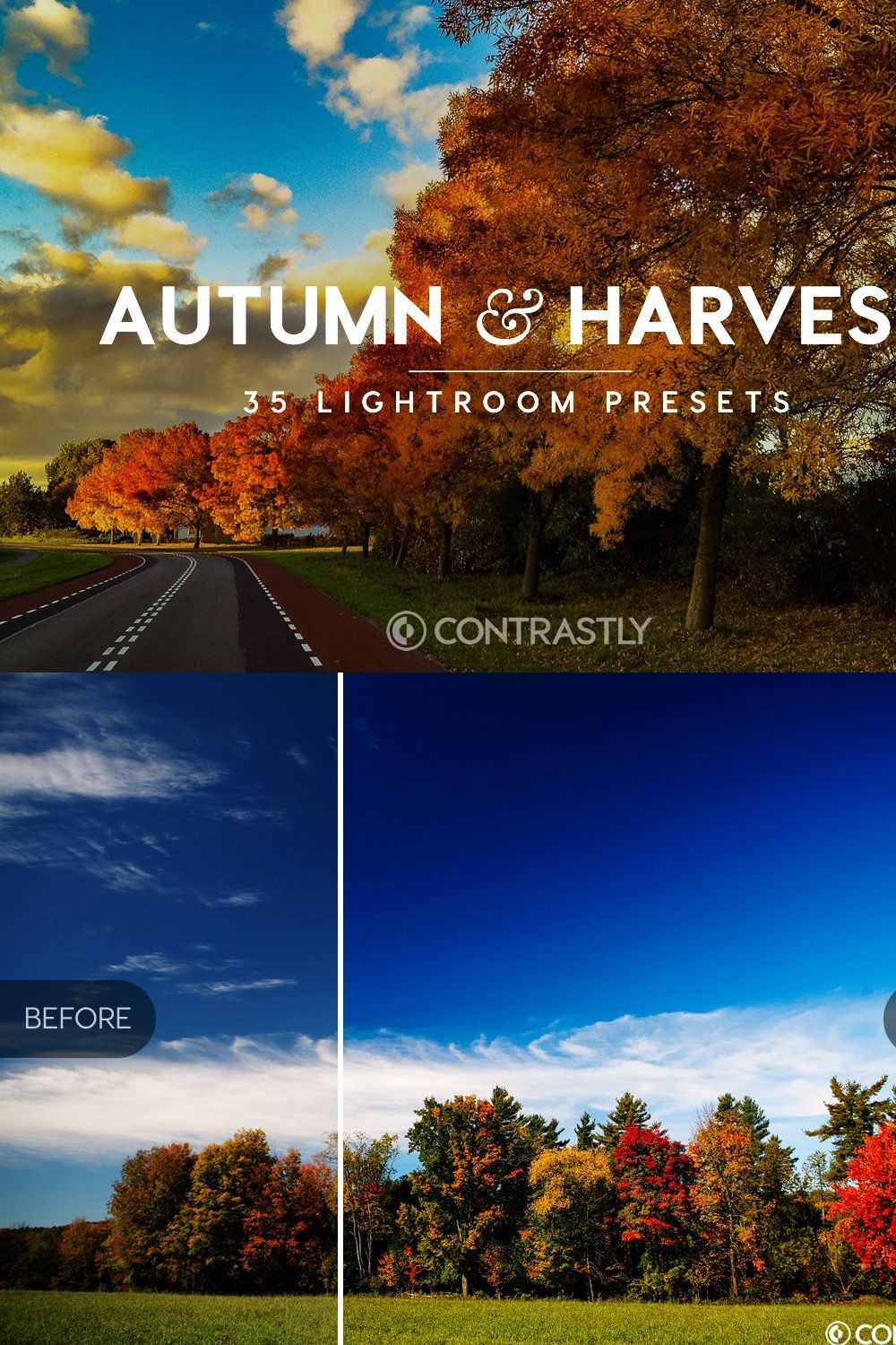 Autumn & Harvest LR Presets Vol.1 pinterest preview image.